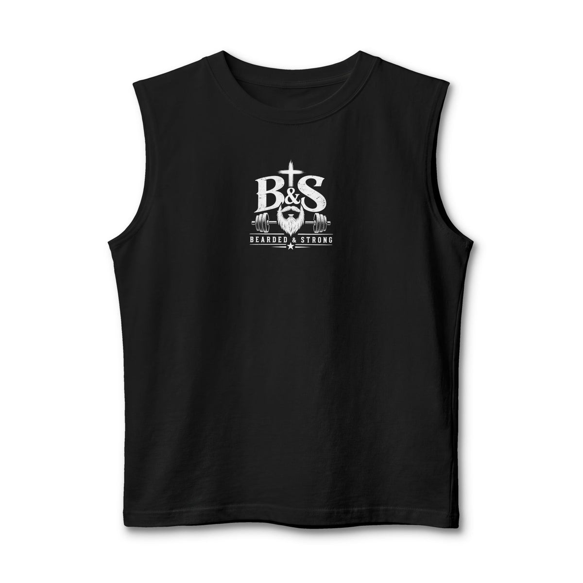 Christian Fitness Muscle Tank – "Saved From Anger" Cross Graphic