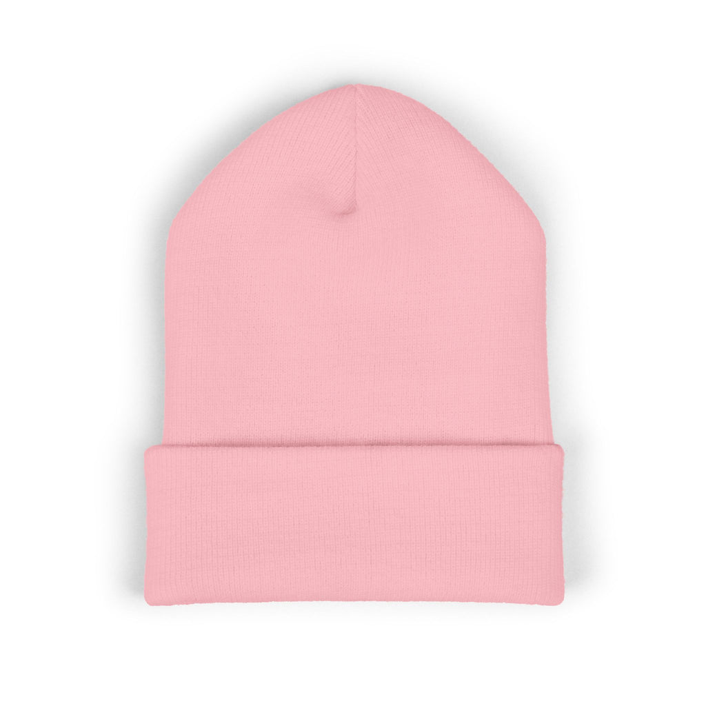 Embroidered 'B&S' Crown Cuffed Beanie — Olive Knit Winter Hat
