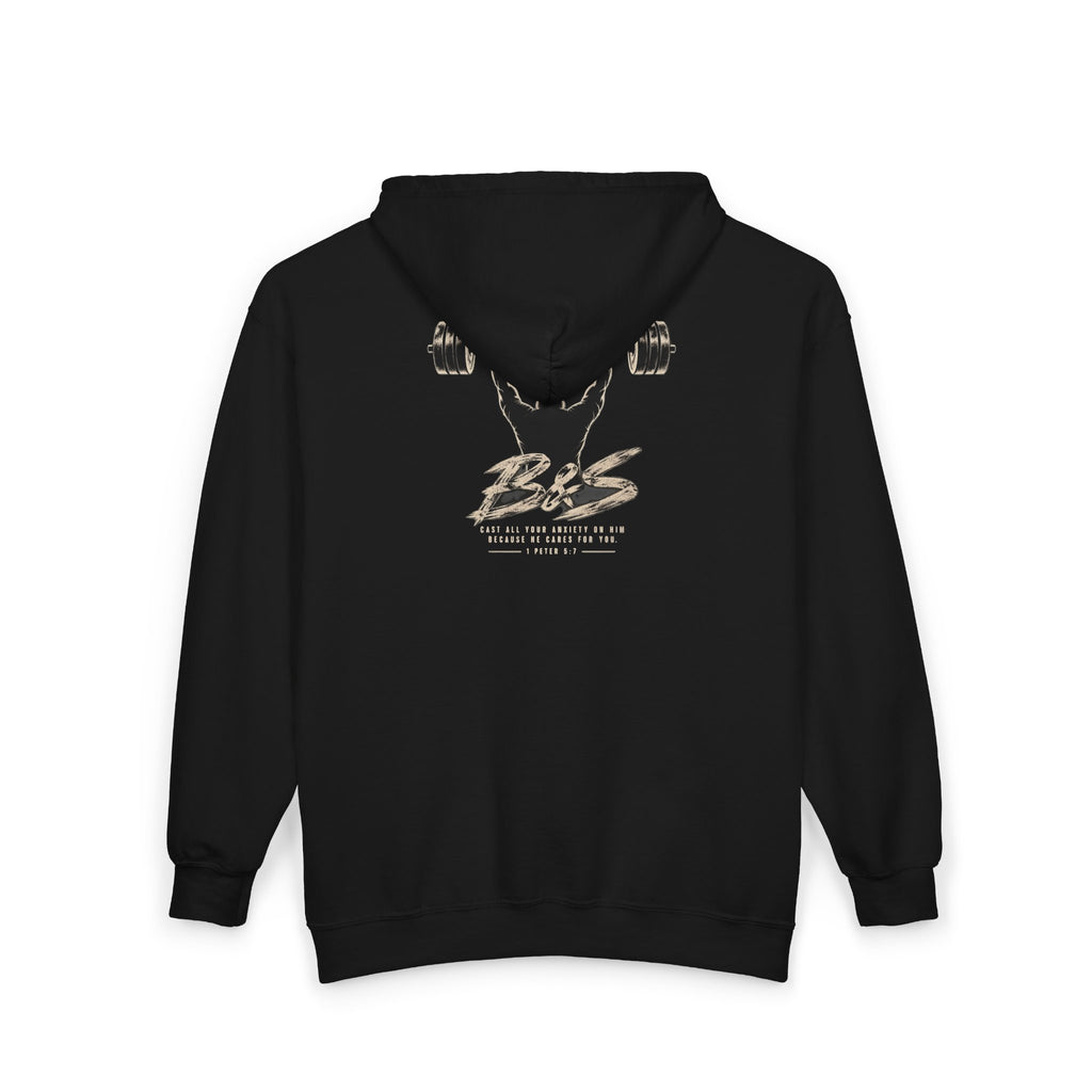 Zip Hoodie — 'B&S' Streetwear Zip-Up Hoodie with Chain Graphic