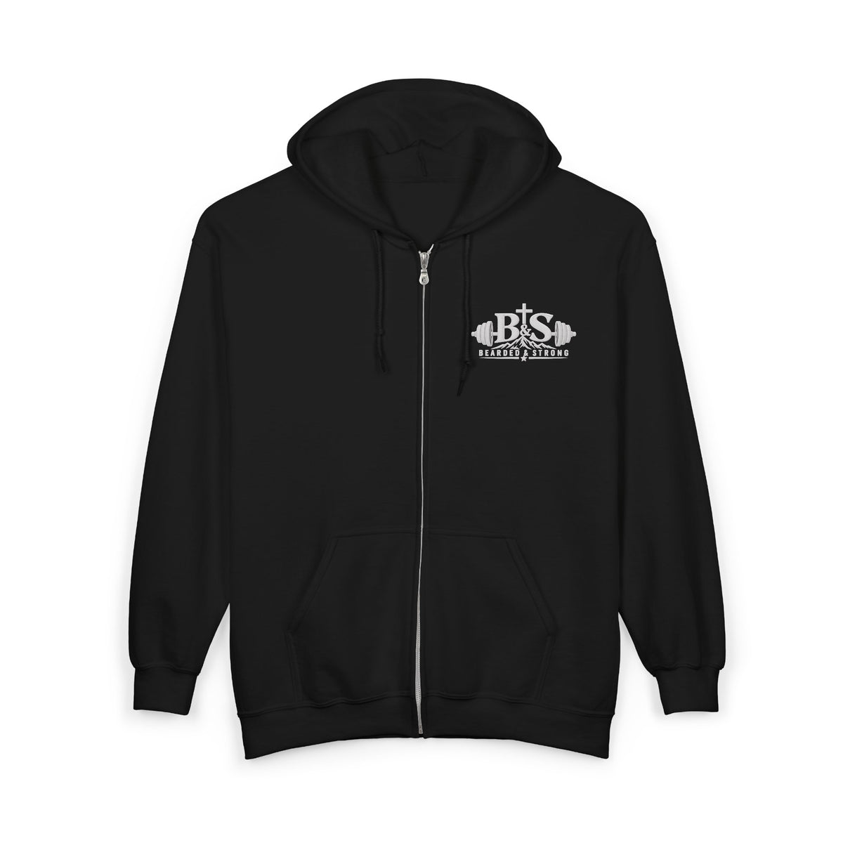 Zip Hoodie — 'B&S' Streetwear Zip-Up Hoodie with Chain Graphic