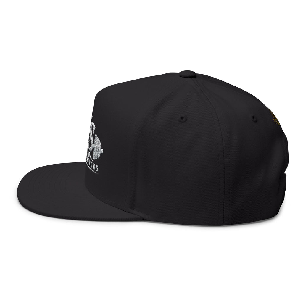 Bearded & Strong Embroidered Flat Bill Cap — Men's Fitness Christian Trucker Hat