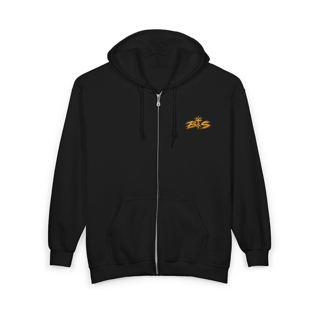 Heavy Metal Zip Hoodie — 'Wicker' Lightning Band Graphic
