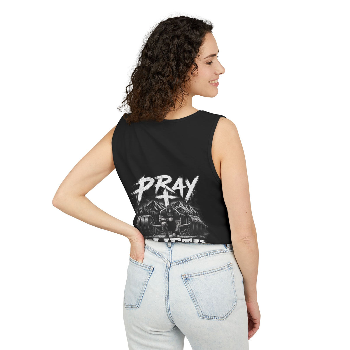 Lift, Pray & Repeat Tank Top — Faith-Based Gym Workout Tank