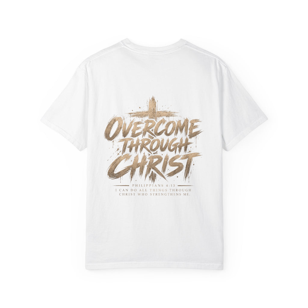 Overcome Through Christ T-Shirt — Christian Faith Graphic Tee