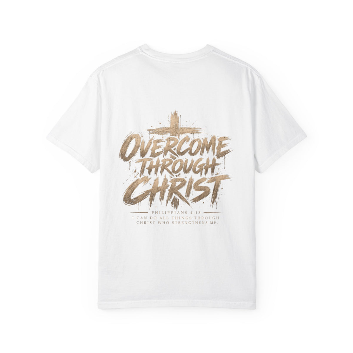 Overcome Through Christ T-Shirt — Christian Faith Graphic Tee