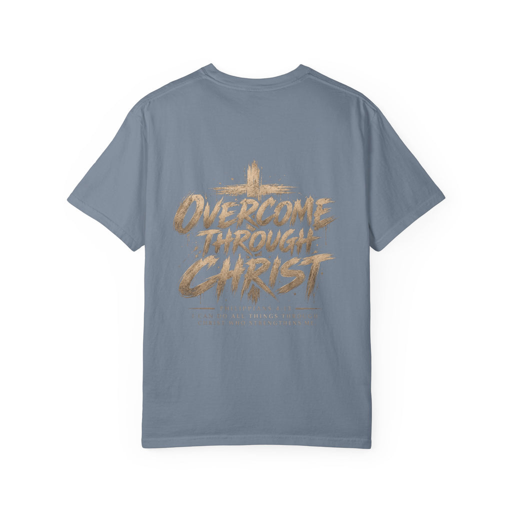 Overcome Through Christ T-Shirt — Christian Faith Graphic Tee
