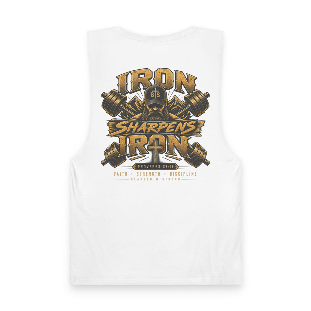 Barnard "Iron Sharpens Iron" Muscle Tank — Gym Weightlifting Fitness Tank Top