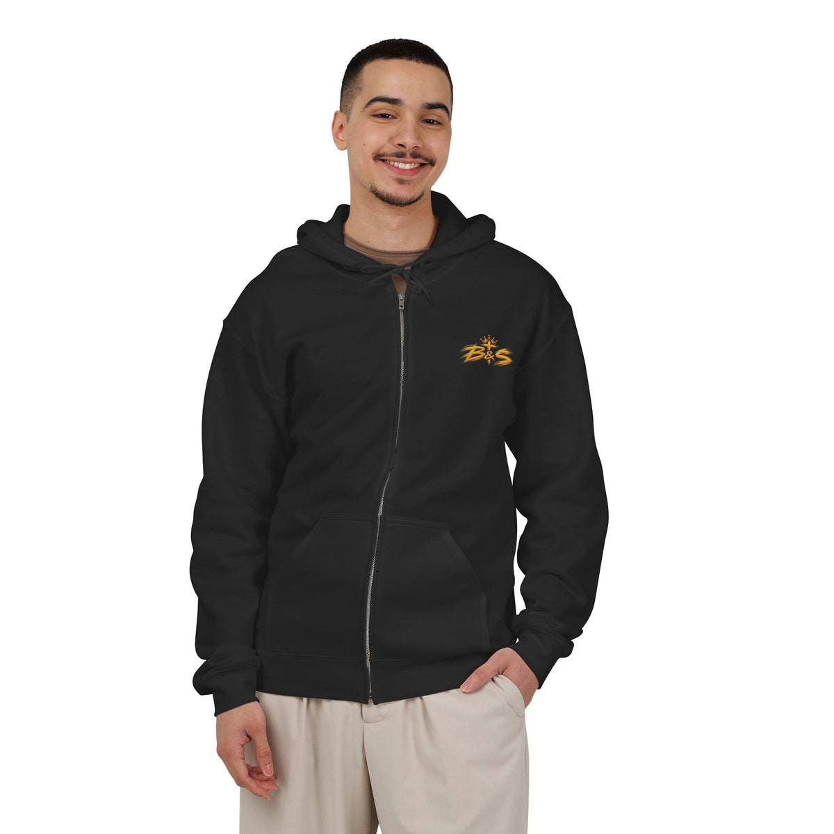 Heavy Metal Zip Hoodie — 'Wicker' Lightning Band Graphic
