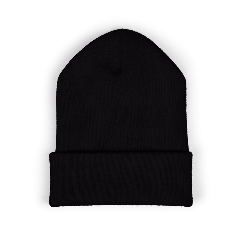 Embroidered 'B&S' Crown Cuffed Beanie — Olive Knit Winter Hat