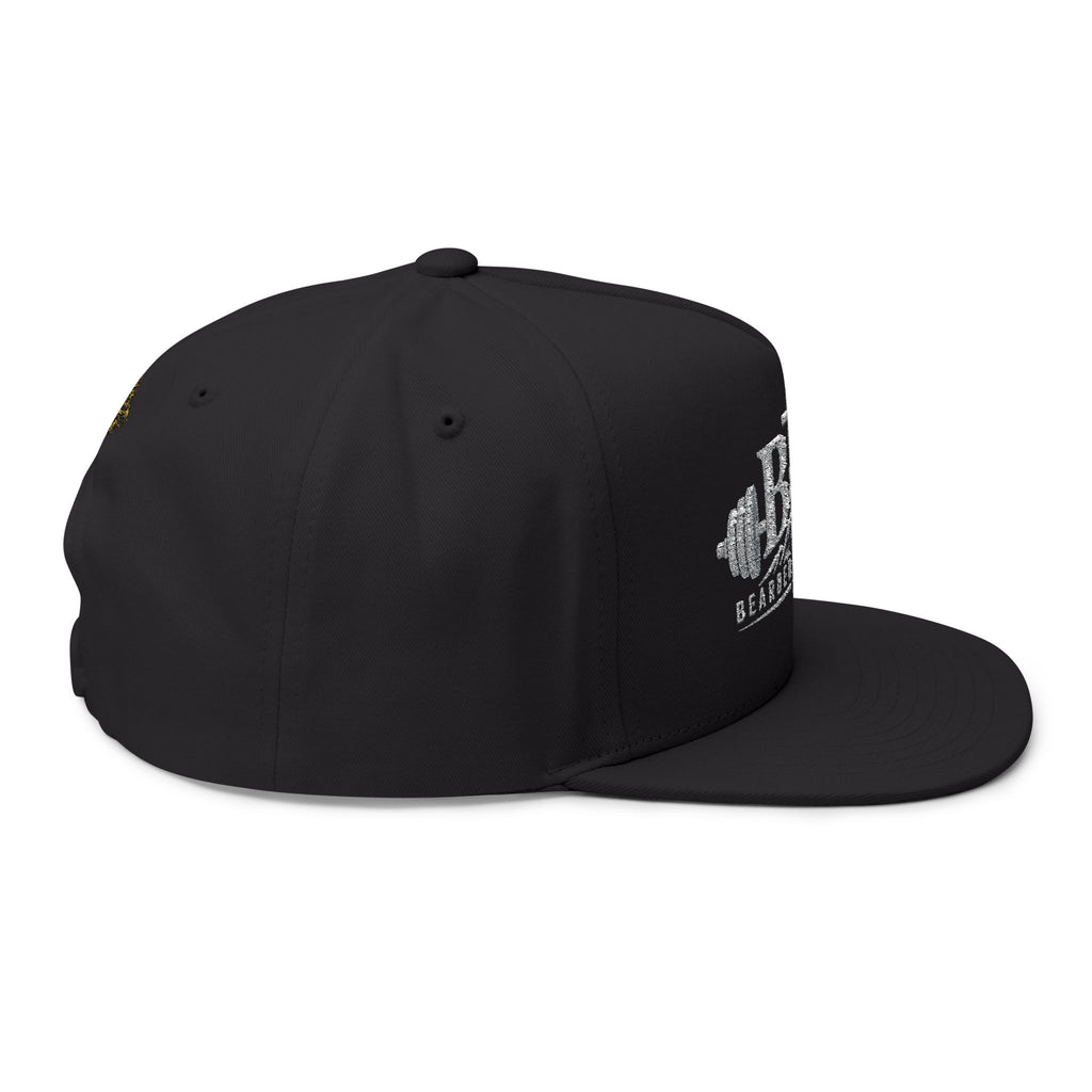 Bearded & Strong Embroidered Flat Bill Cap — Men's Fitness Christian Trucker Hat